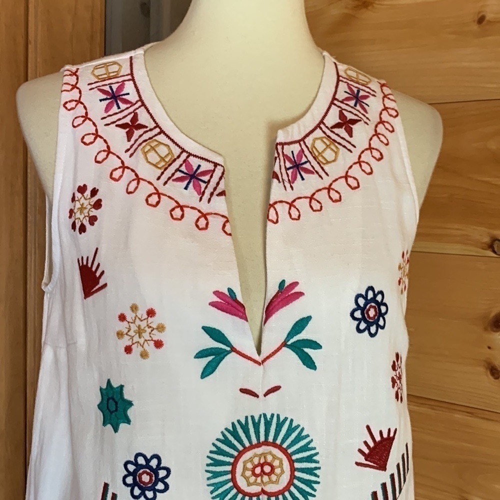 Floryday white sleeveless maxi dress with embroidery Medium - Picture 8 of 9